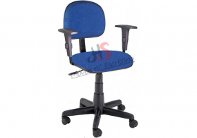 Cadeira-giratória-secretaria-com-bracos-base-gas-tecido azul